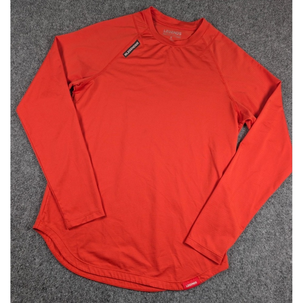 Legends‎ Enzo Long Sleeve Shirt Mens Small Red Athletic Performance Gym